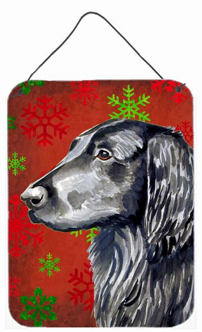 Flat Coated Retriever Red Snowflakes Christmas Wall or Door Hanging Prints by Caroline&#39;s Treasures