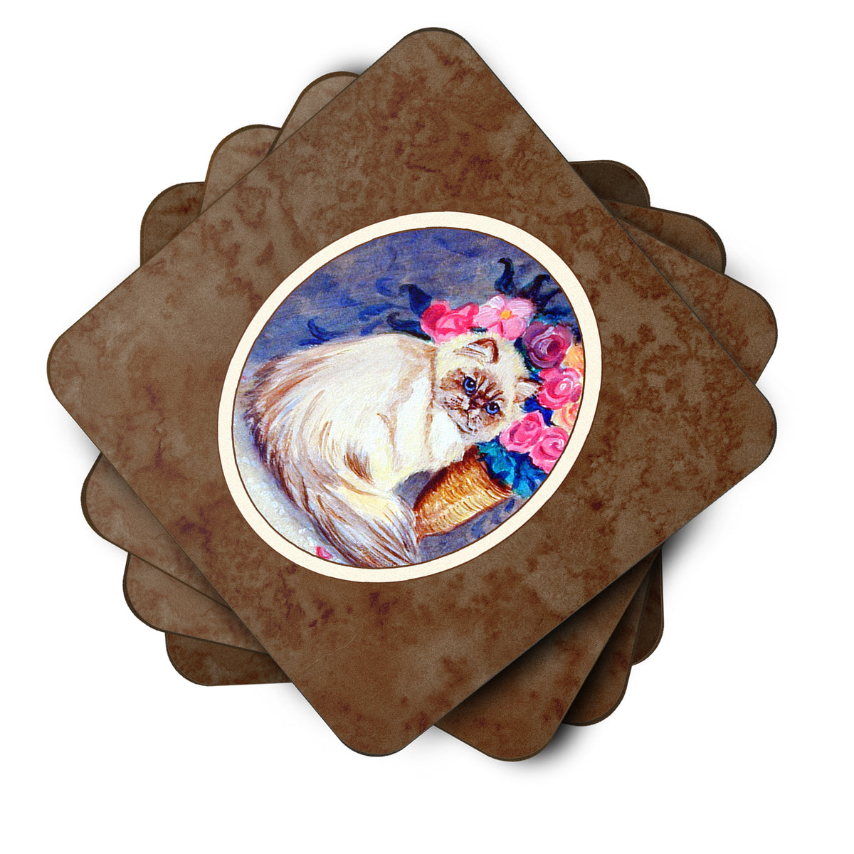 Caroline's Treasures Persian Cat Foam Coaster 7150FC