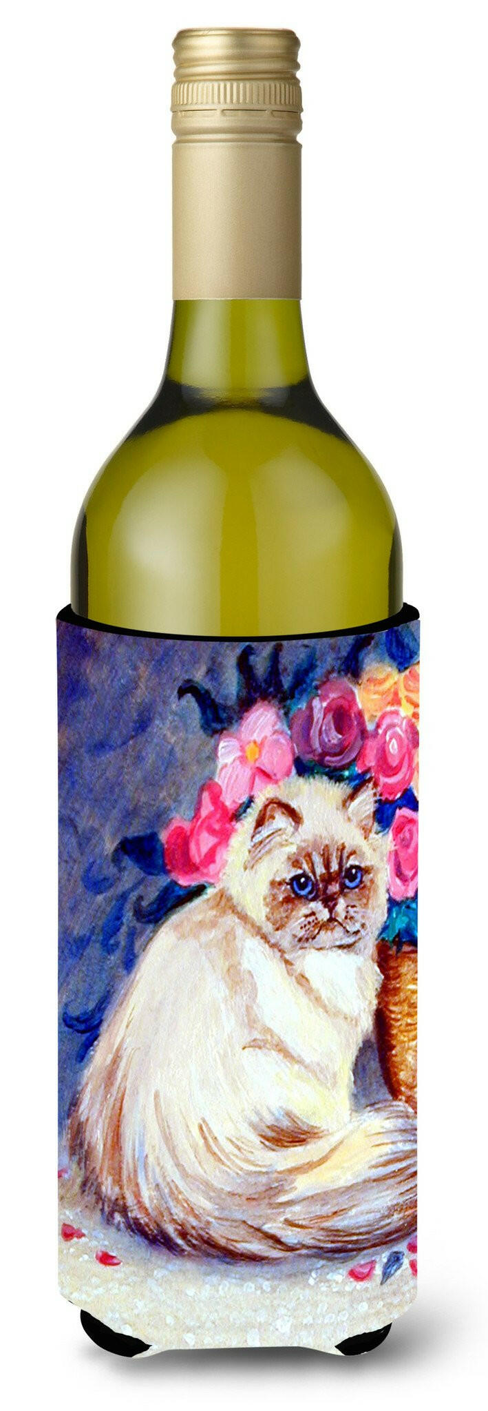 Persian Cat Wine Bottle Beverage Insulator Beverage Insulator Hugger by Caroline&#39;s Treasures
