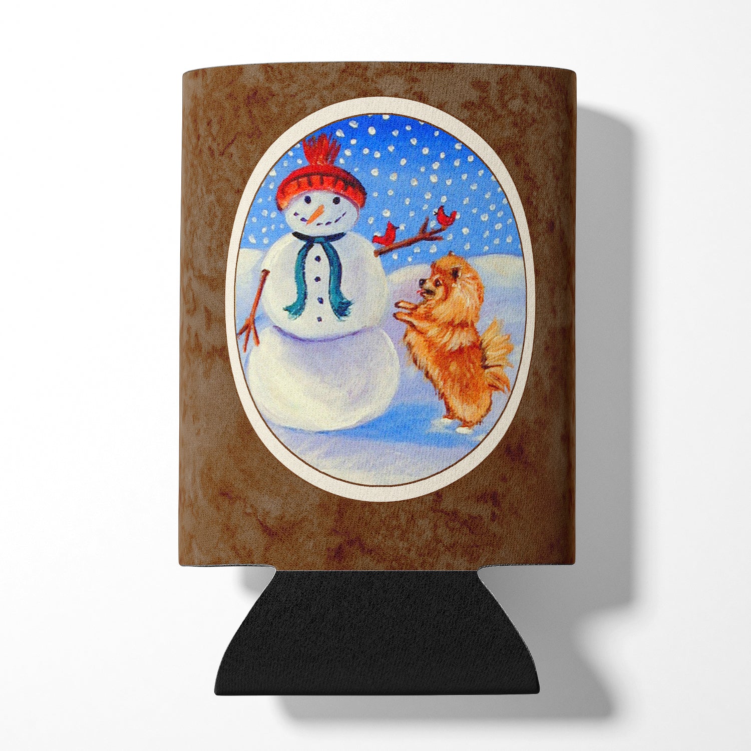 Snowman with Pomeranian Winter Snowman Can or Bottle Hugger 7151CC