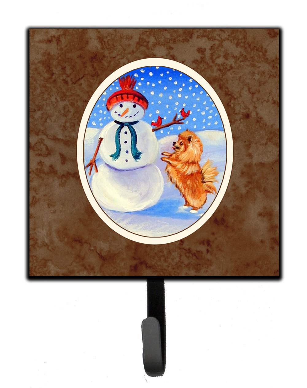 Snowman with Pomeranian Winter Snowman Leash or Key Holder 7151SH4 by Caroline&#39;s Treasures