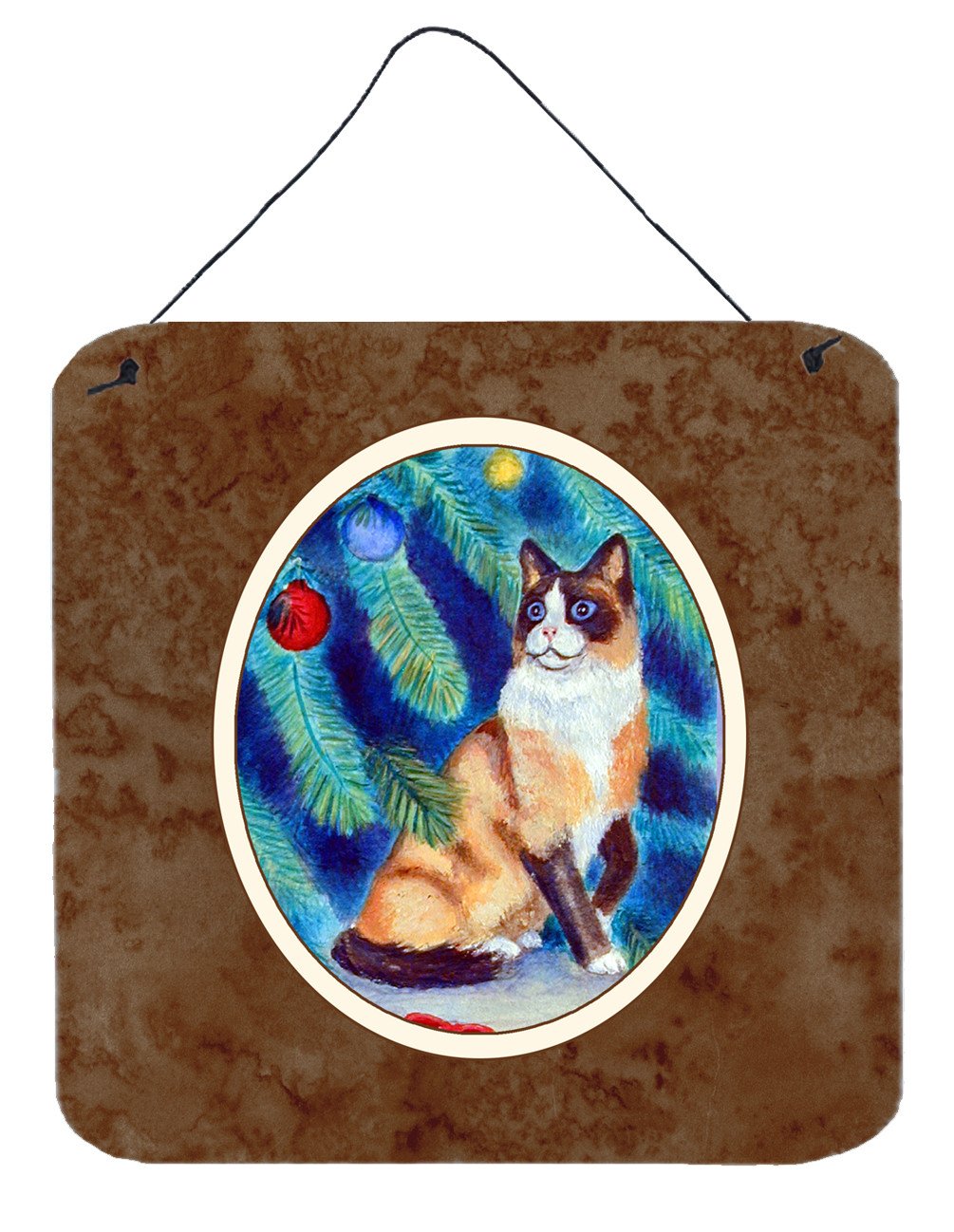 Christmas Tree Cat Wall or Door Hanging Prints 7155DS66 by Caroline&#39;s Treasures