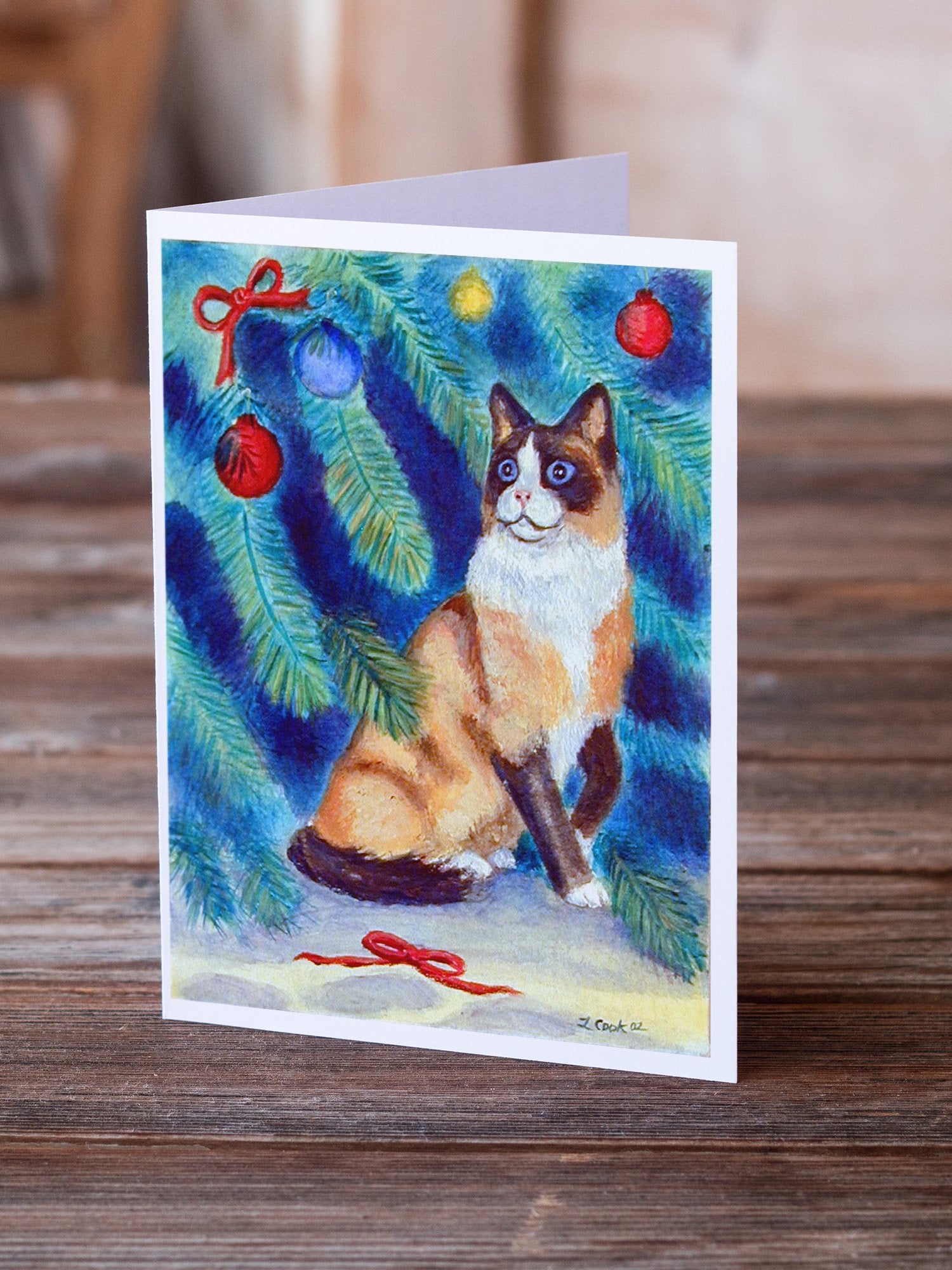 Christmas Tree Cat  Greeting Cards and Envelopes Pack of 8 - the-store.com