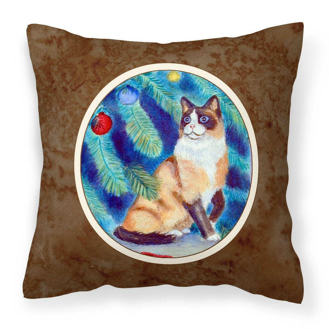 Christmas Tree Cat Fabric Decorative Pillow 7155PW1414 - the-store.com