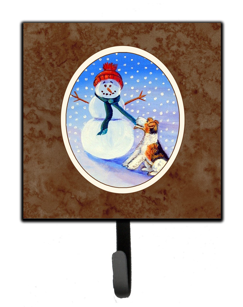 Snowman with  Fox Terrier Leash or Key Holder 7156SH4 by Caroline&#39;s Treasures