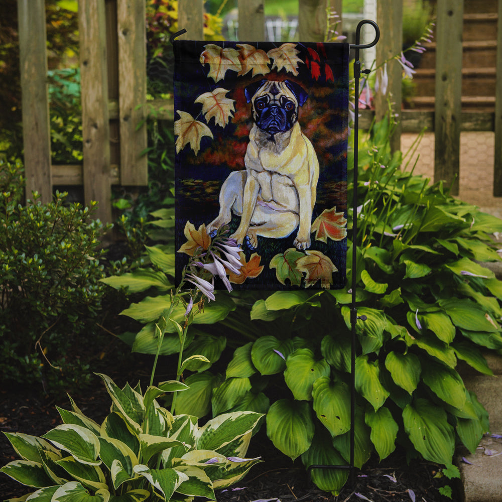 Old Fawn Pug in fall Flag Garden Size