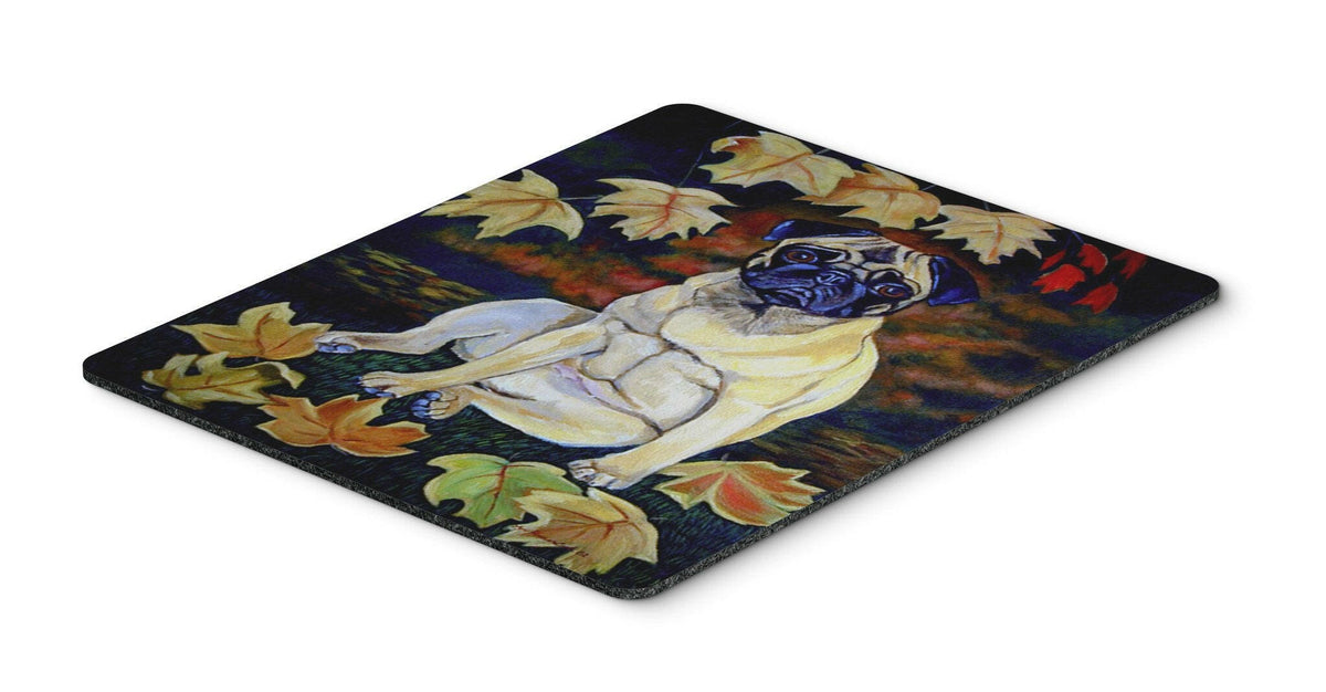 Old Fawn Pug in fall Mouse Pad / Hot Pad / Trivet by Caroline&#39;s Treasures