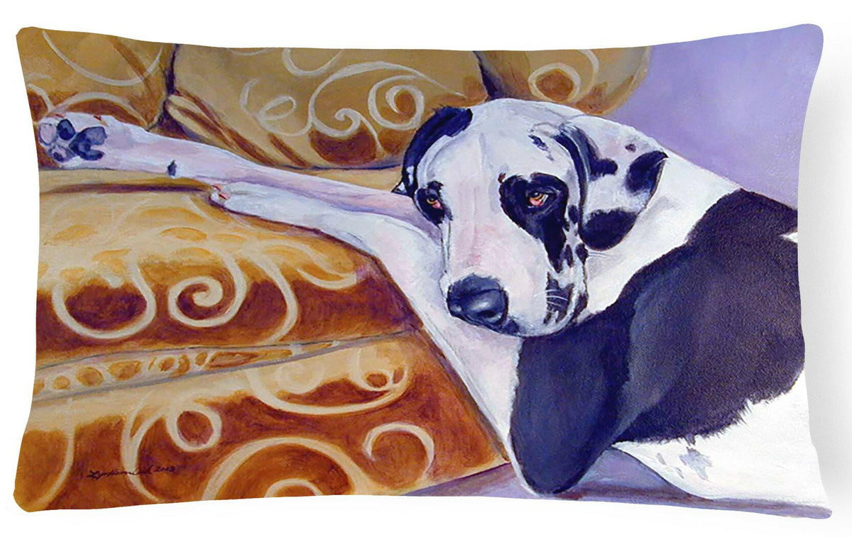 Harlequin Natural Great Dane Decorative   Canvas Fabric Pillow by Caroline&#39;s Treasures