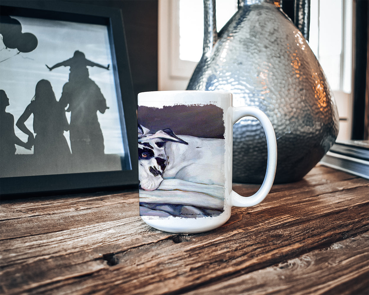 Harlequin Natural Great Danes Dishwasher Safe Microwavable Ceramic Coffee Mug 15 ounce 7163CM15  the-store.com.