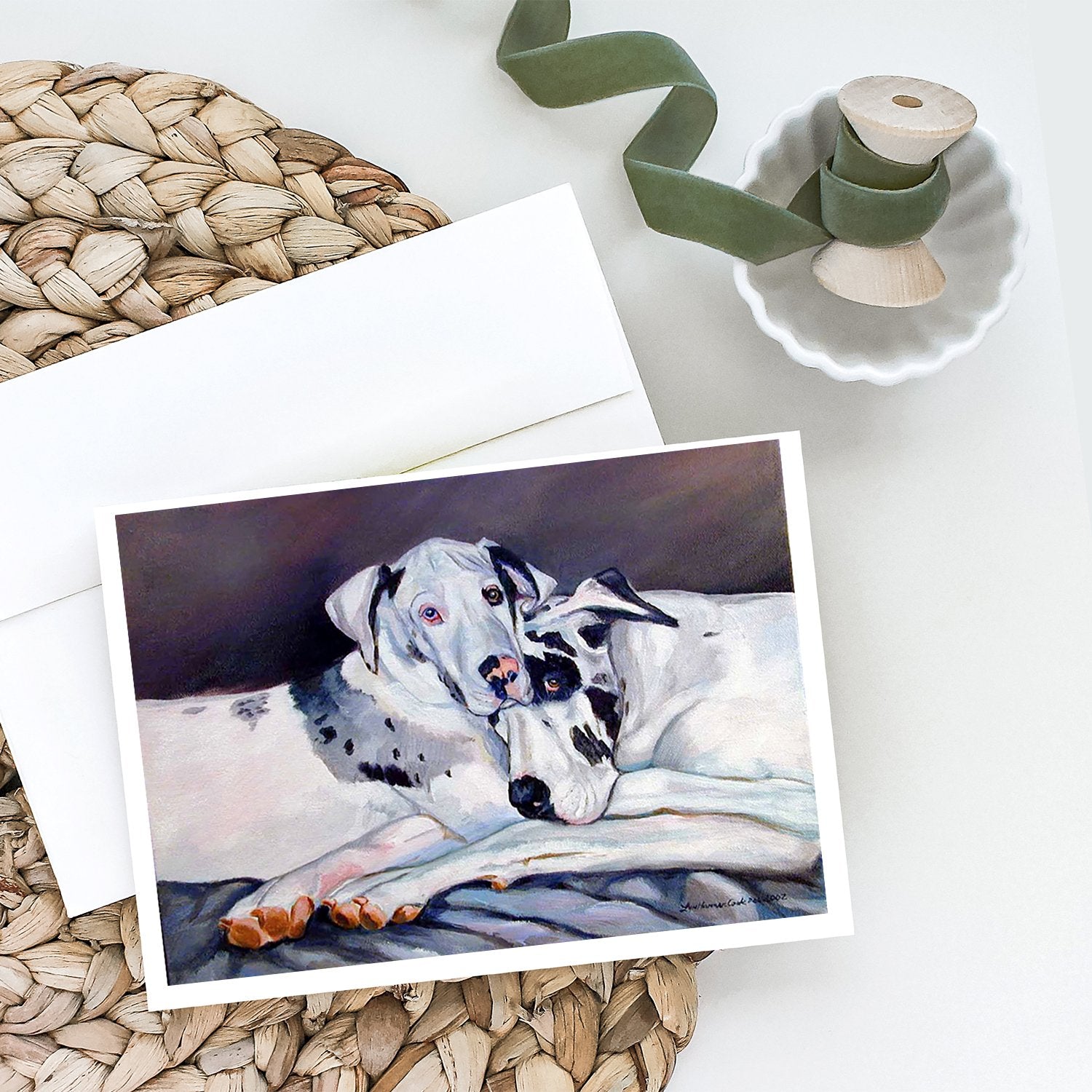Buy this Harlequin Natural Great Danes Greeting Cards and Envelopes Pack of 8