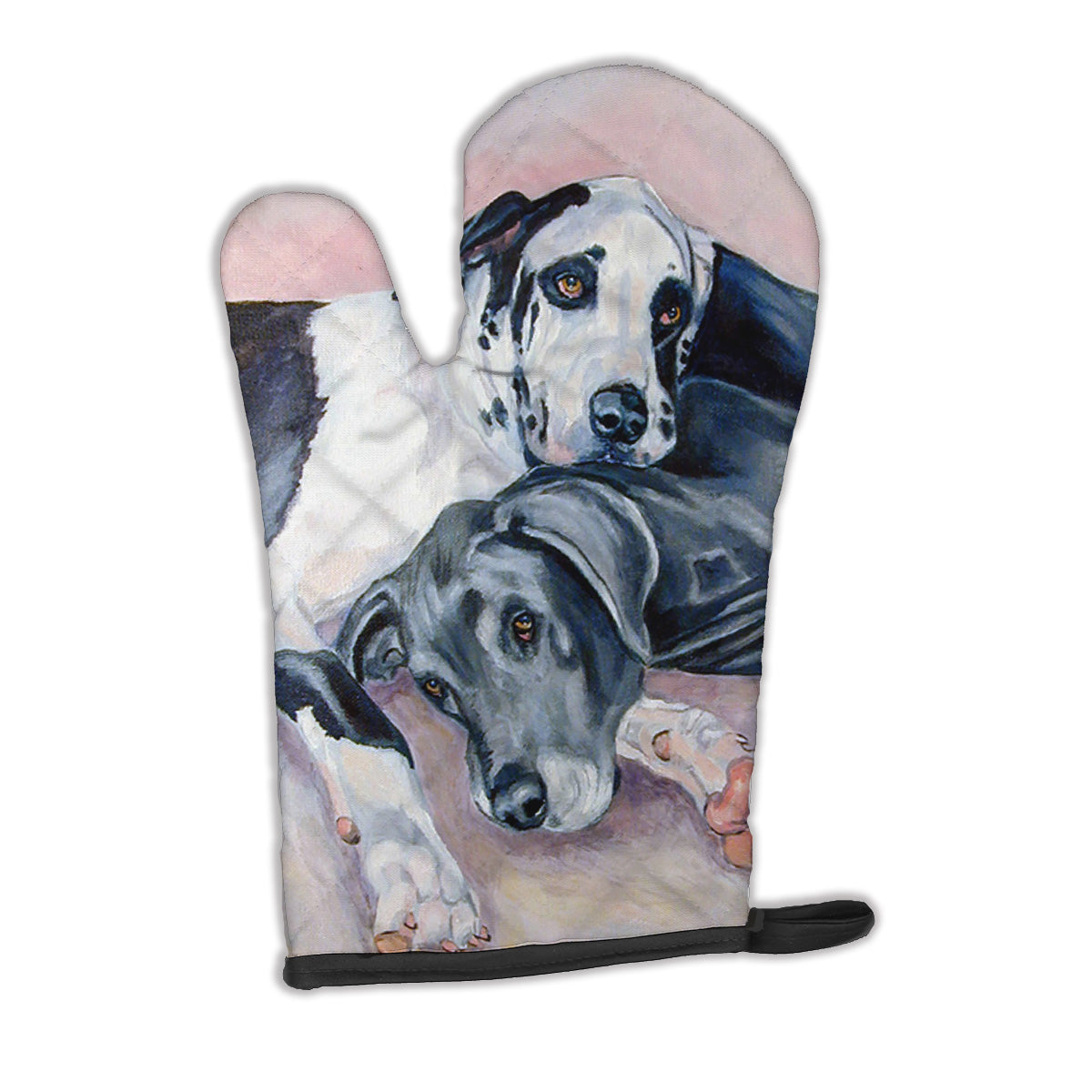 Black and Harlequin Great Dane Oven Mitt 7164OVMT  the-store.com.