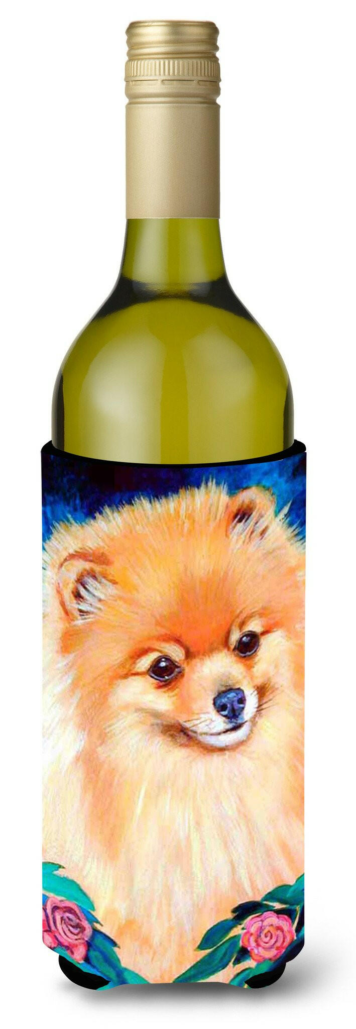 Pomeranian Wine Bottle Beverage Insulator Beverage Insulator Hugger by Caroline&#39;s Treasures