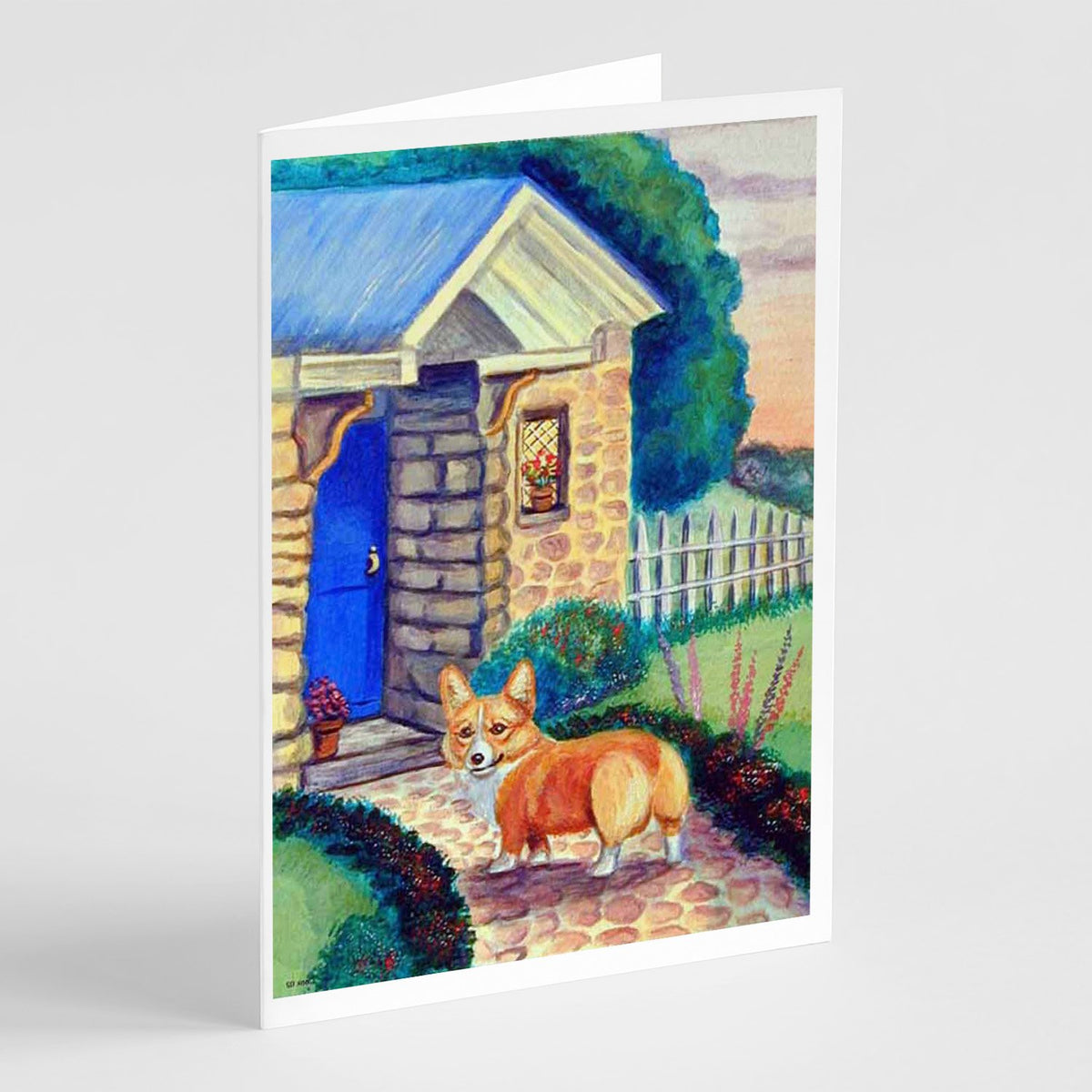 Buy this Corgi at the Cottage  Greeting Cards and Envelopes Pack of 8