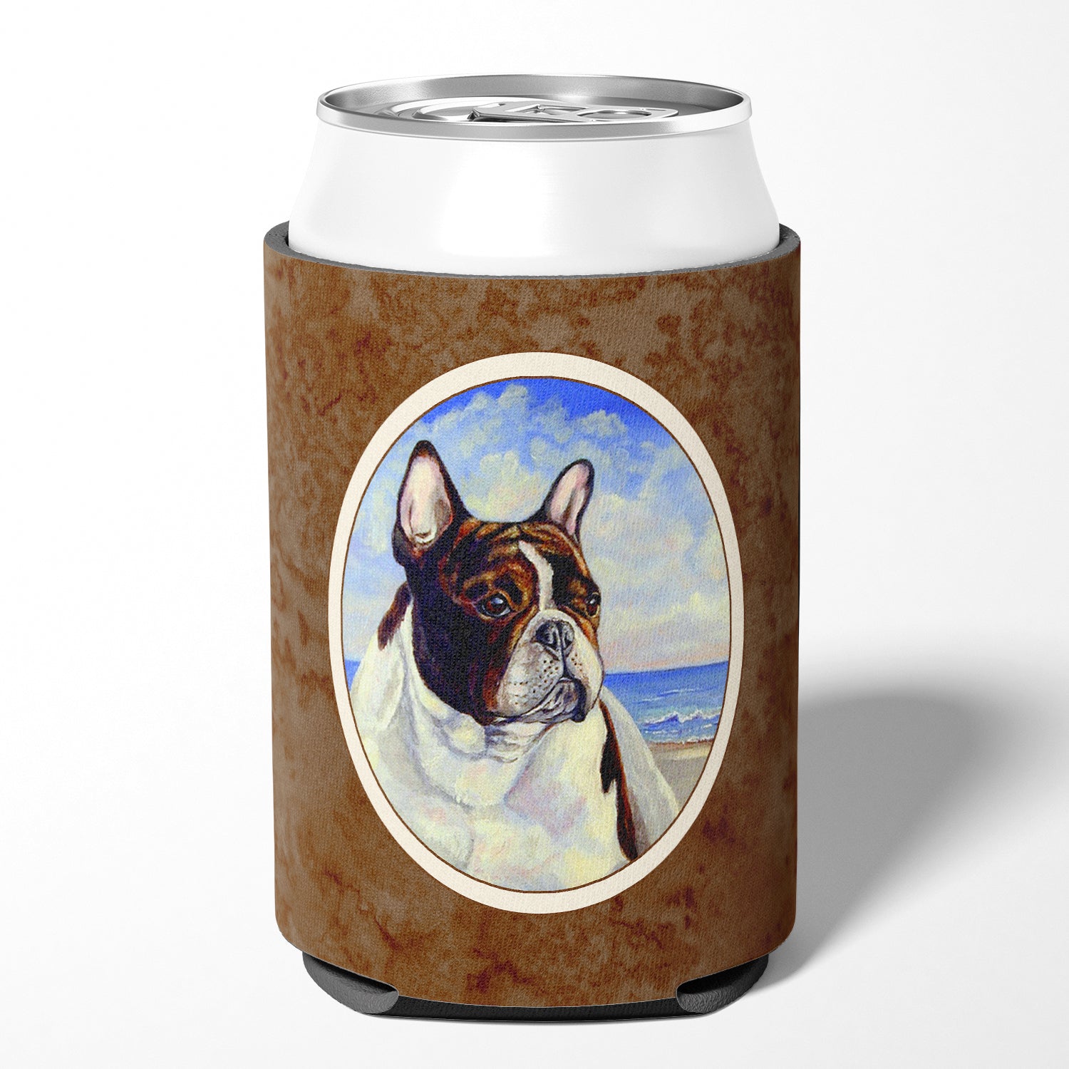 French Bulldog at the beach Can or Bottle Hugger 7171CC.