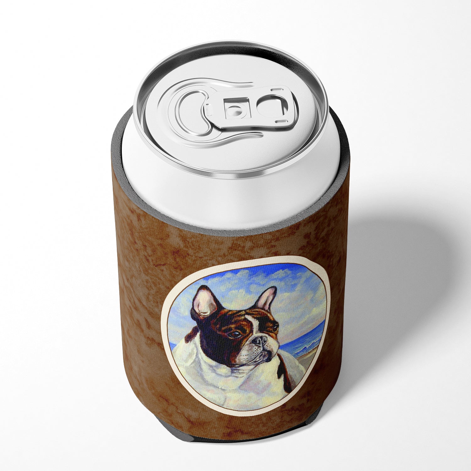 French Bulldog at the beach Can or Bottle Hugger 7171CC