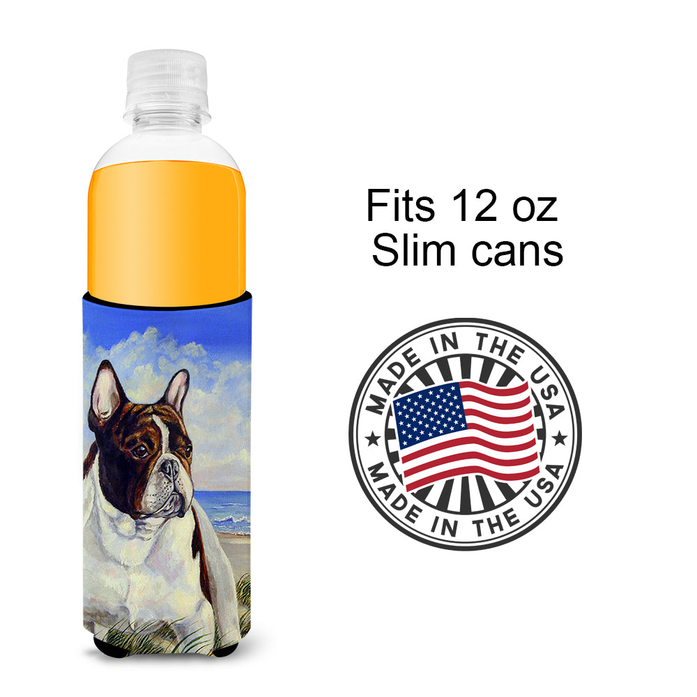 French Bulldog at the beach Ultra Beverage Insulators for slim cans 7171MUK.