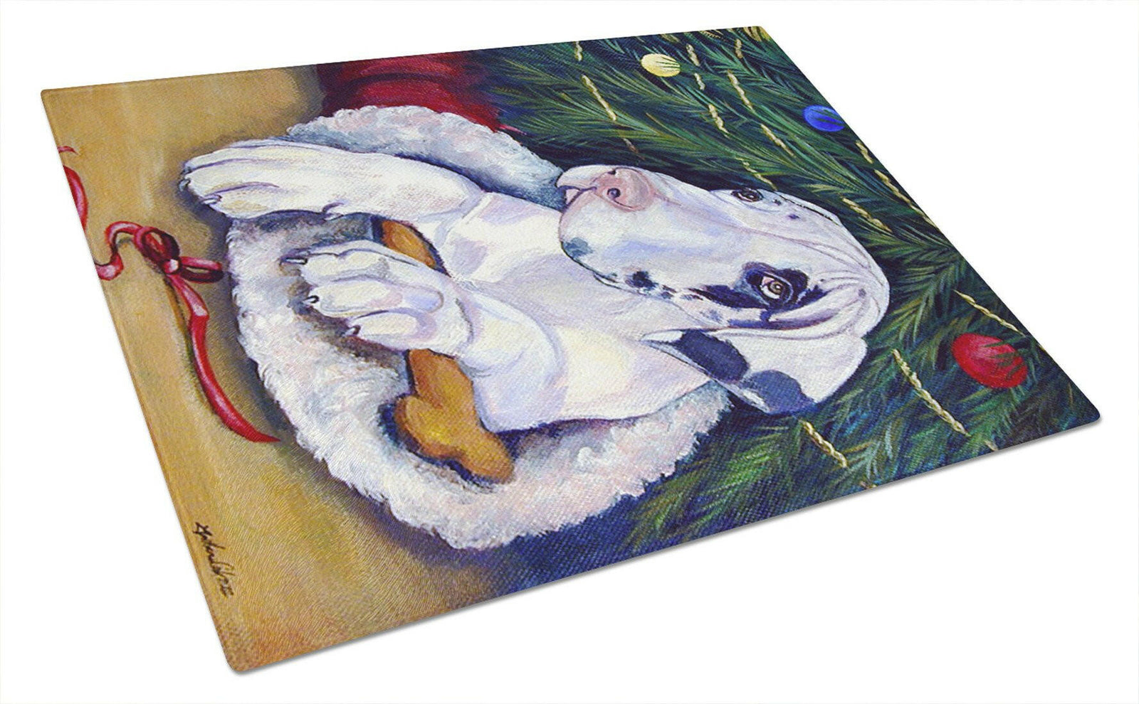 Christmas Tree with Great Dane Glass Cutting Board Large by Caroline's Treasures