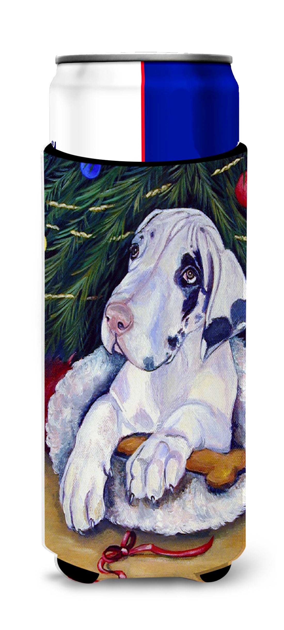 Christmas Tree with Harlequin Great Dane Ultra Beverage Insulators for slim cans 7172MUK
