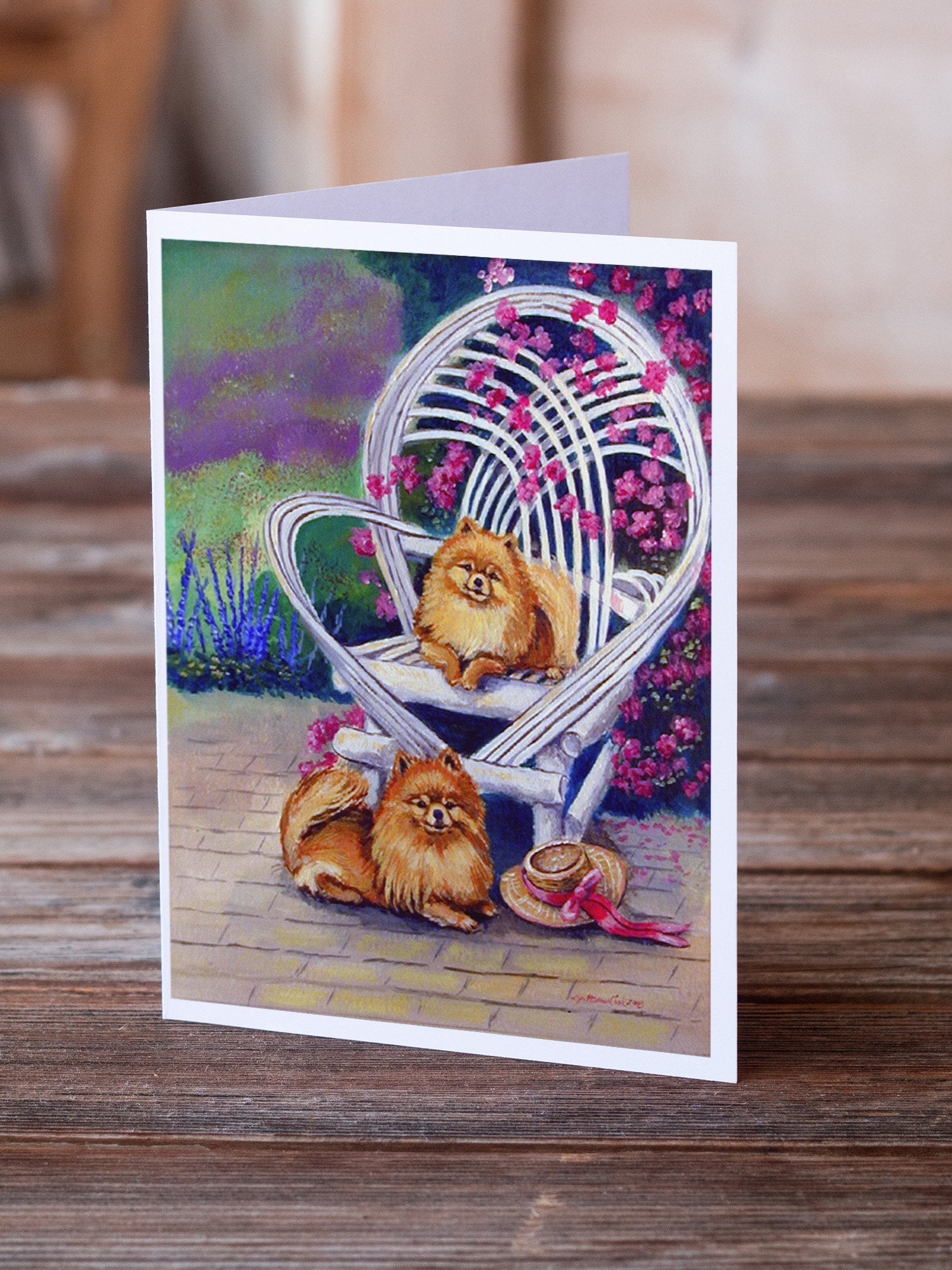 Red Pomeranians  Greeting Cards and Envelopes Pack of 8 - the-store.com