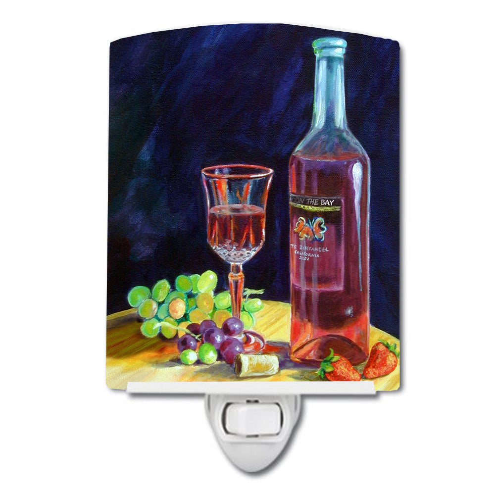 Red Wine Bottle and Glass Ceramic Night Light 7185CNL - the-store.com