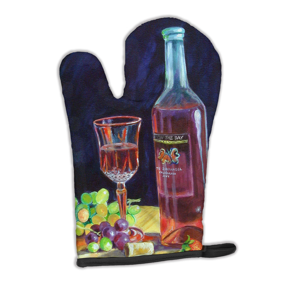 Red Wine Bottle and Glass Oven Mitt 7185OVMT