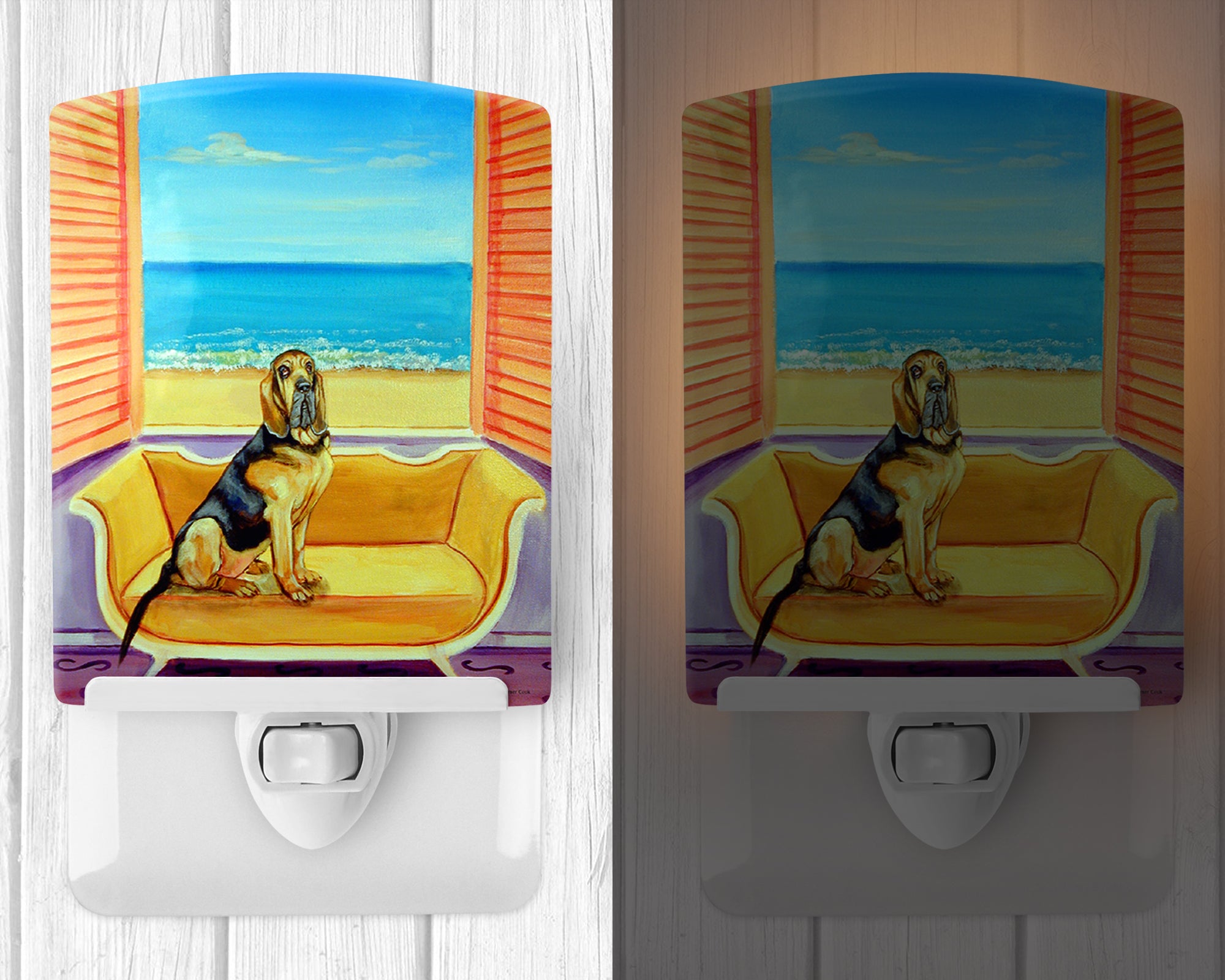 Bloodhound Couch Sitting Ceramic Night Light 7191CNL - the-store.com