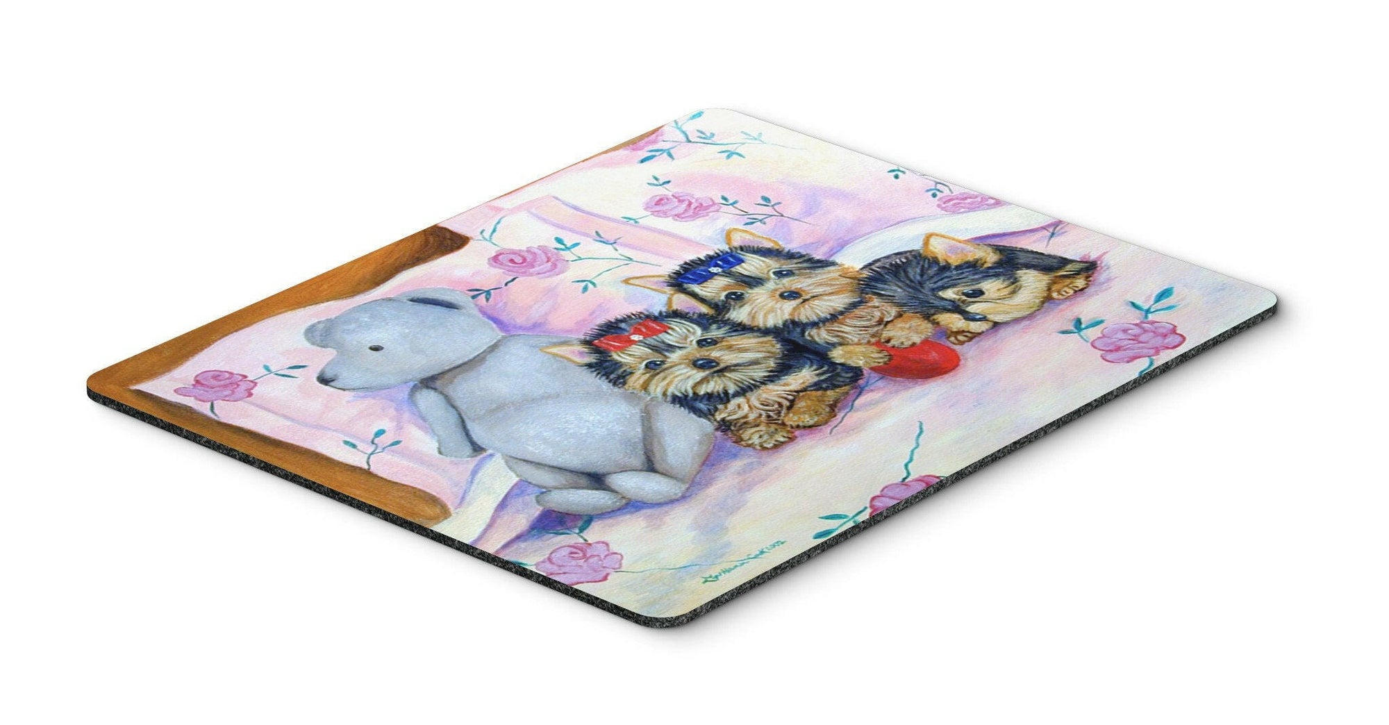 Yorkie Puppies three in a row Mouse Pad / Hot Pad / Trivet by Caroline's Treasures