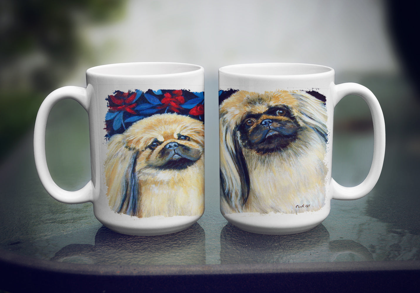 What a pair of Pekingese Dishwasher Safe Microwavable Ceramic Coffee Mug 15 ounce 7193CM15  the-store.com.