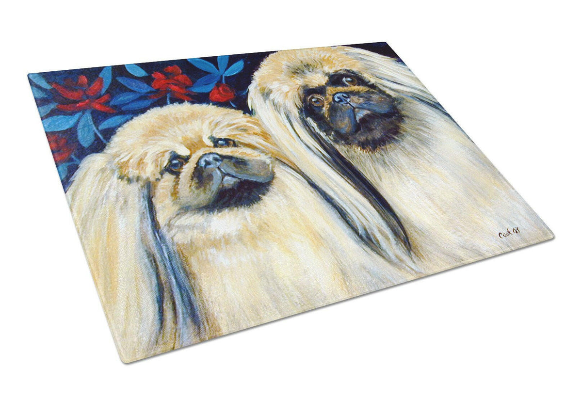 Two Pekingese on a Glass Cutting Board Large by Caroline&#39;s Treasures
