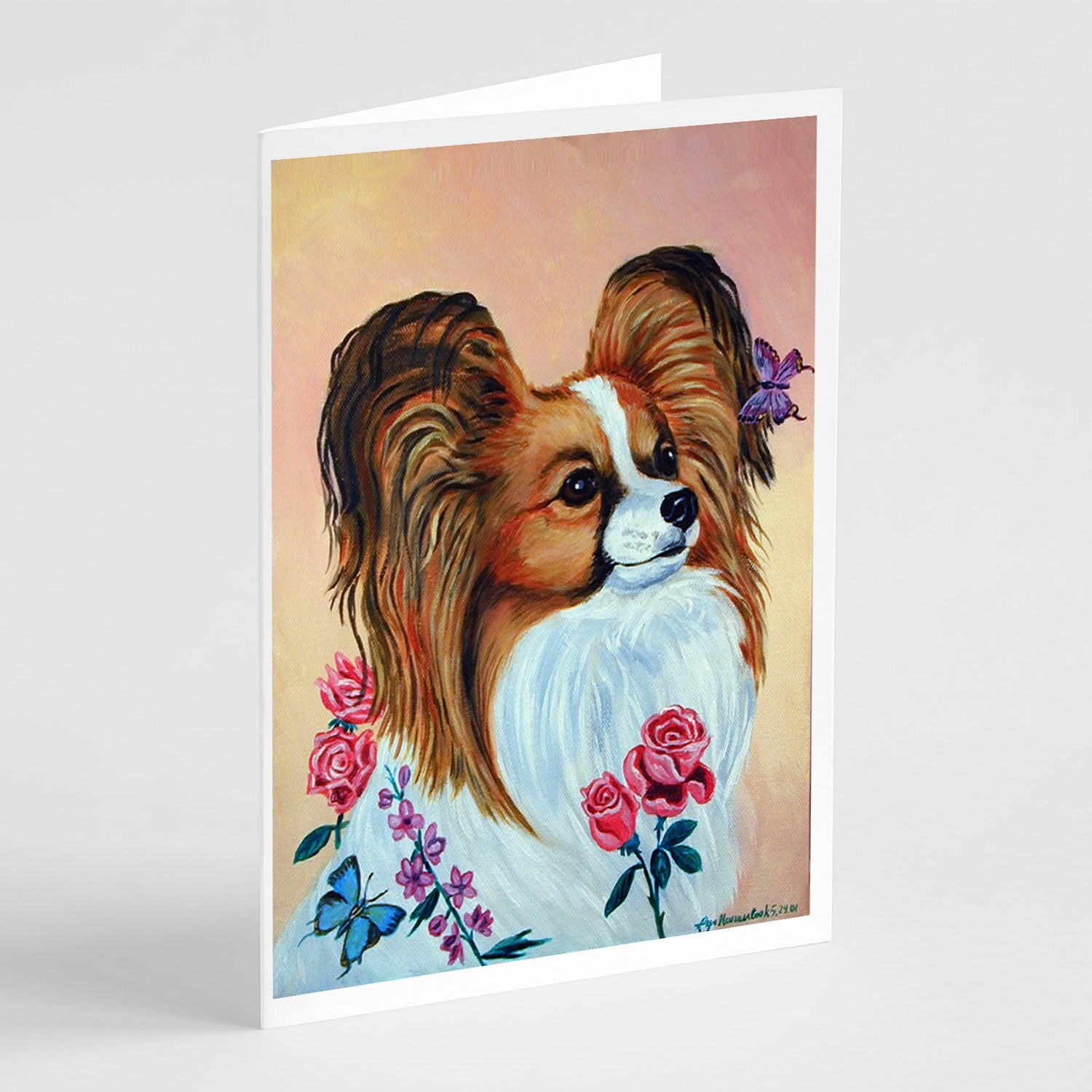 Buy this Papillon Rose  Greeting Cards and Envelopes Pack of 8
