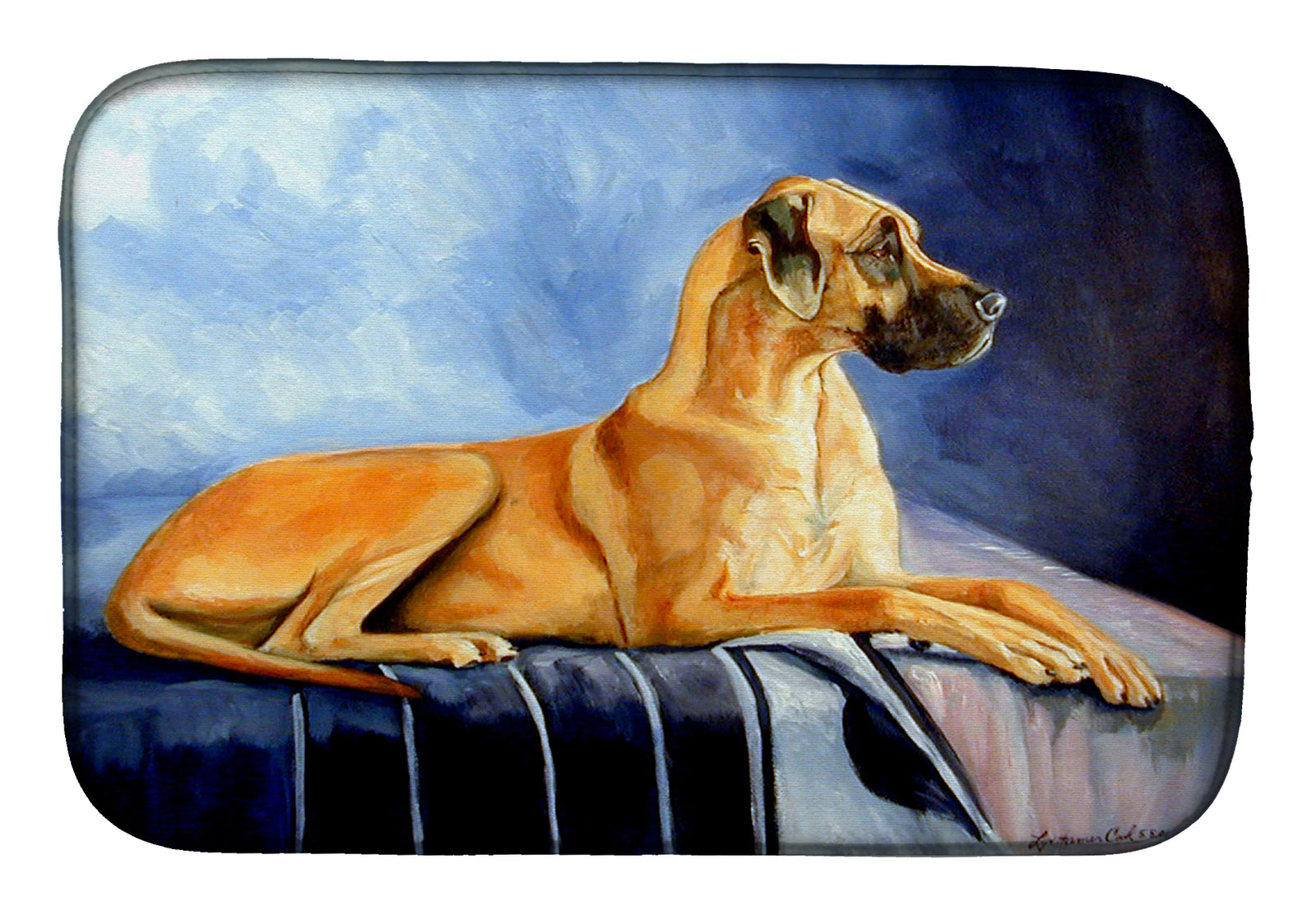 Natural Fawn Great Dane Dish Drying Mat 7204DDM  the-store.com.