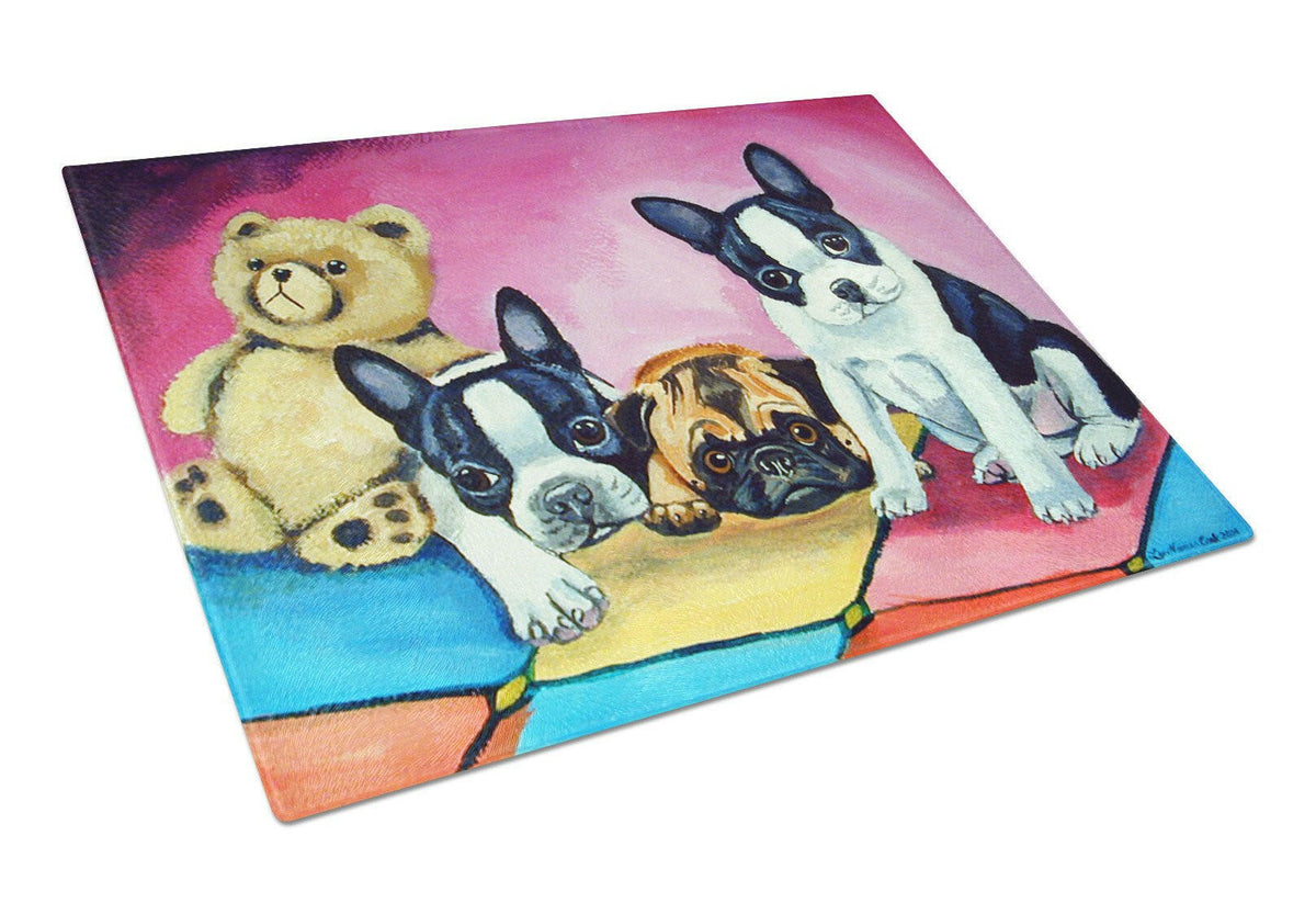 Multiple Breeds Glass Cutting Board Large by Caroline&#39;s Treasures