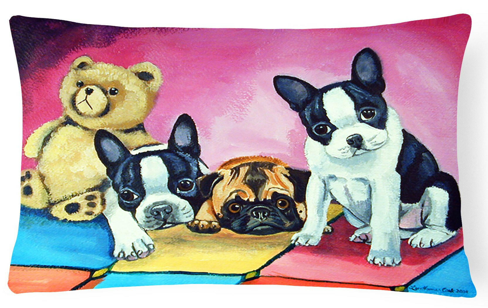 Multiple Breeds Decorative   Canvas Fabric Pillow by Caroline's Treasures