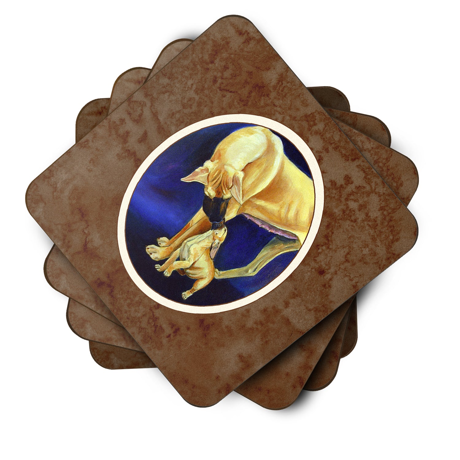 Great Dane and Puppy  Foam Coaster Set of 4 7208FC - the-store.com