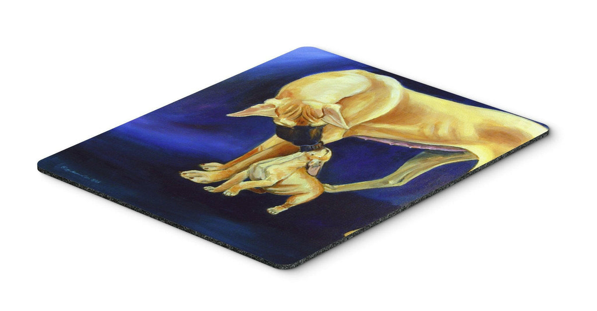 Natural Fawn Great Dane with Puppy Mouse Pad / Hot Pad / Trivet by Caroline&#39;s Treasures