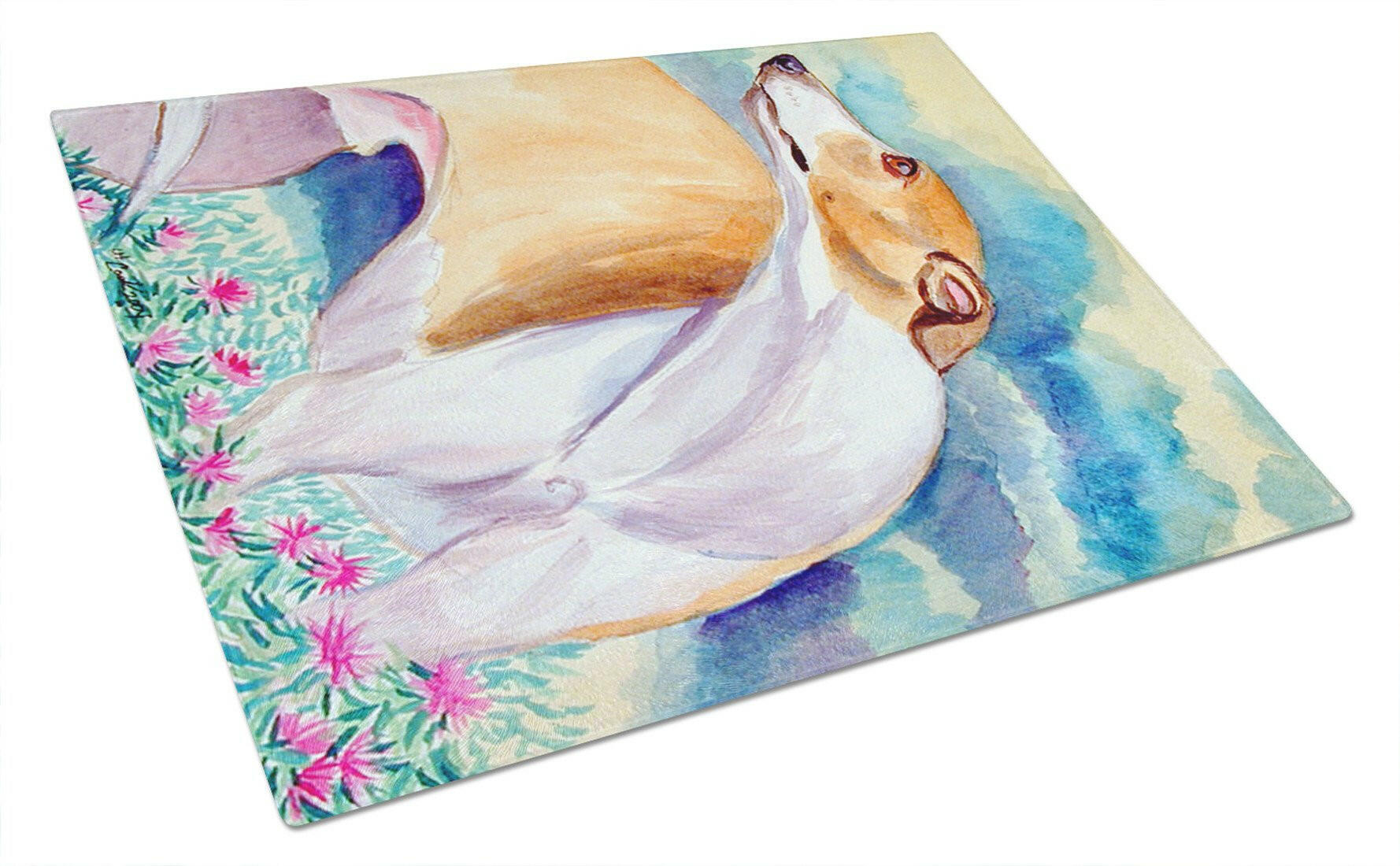 Whippet Glass Cutting Board Large by Caroline's Treasures
