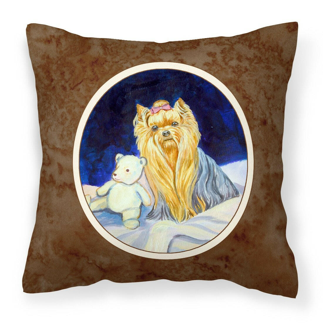 Yorkie Fabric Decorative Pillow 7221PW1414 - the-store.com