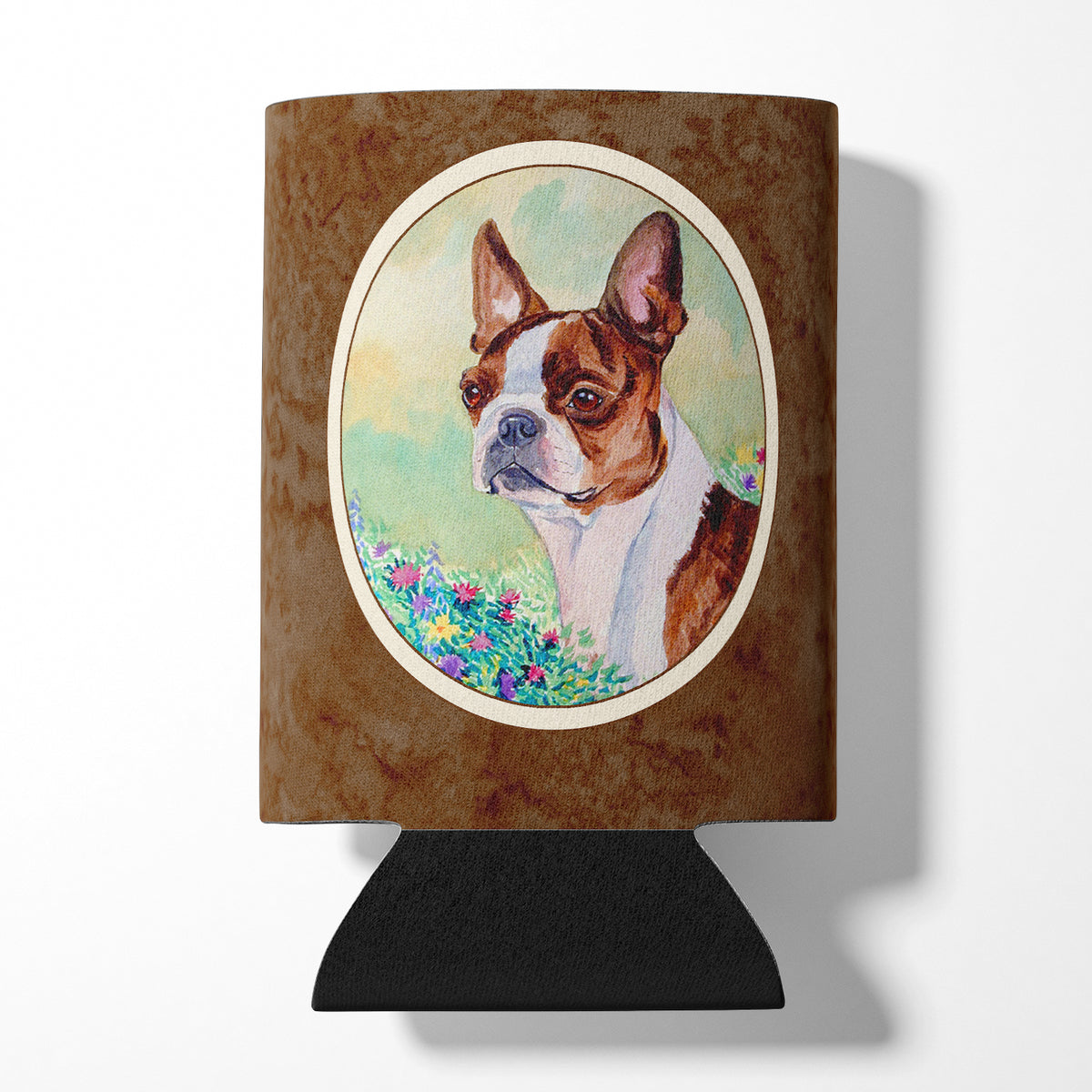 Red and White Boston Terrier Can or Bottle Hugger 7222CC.