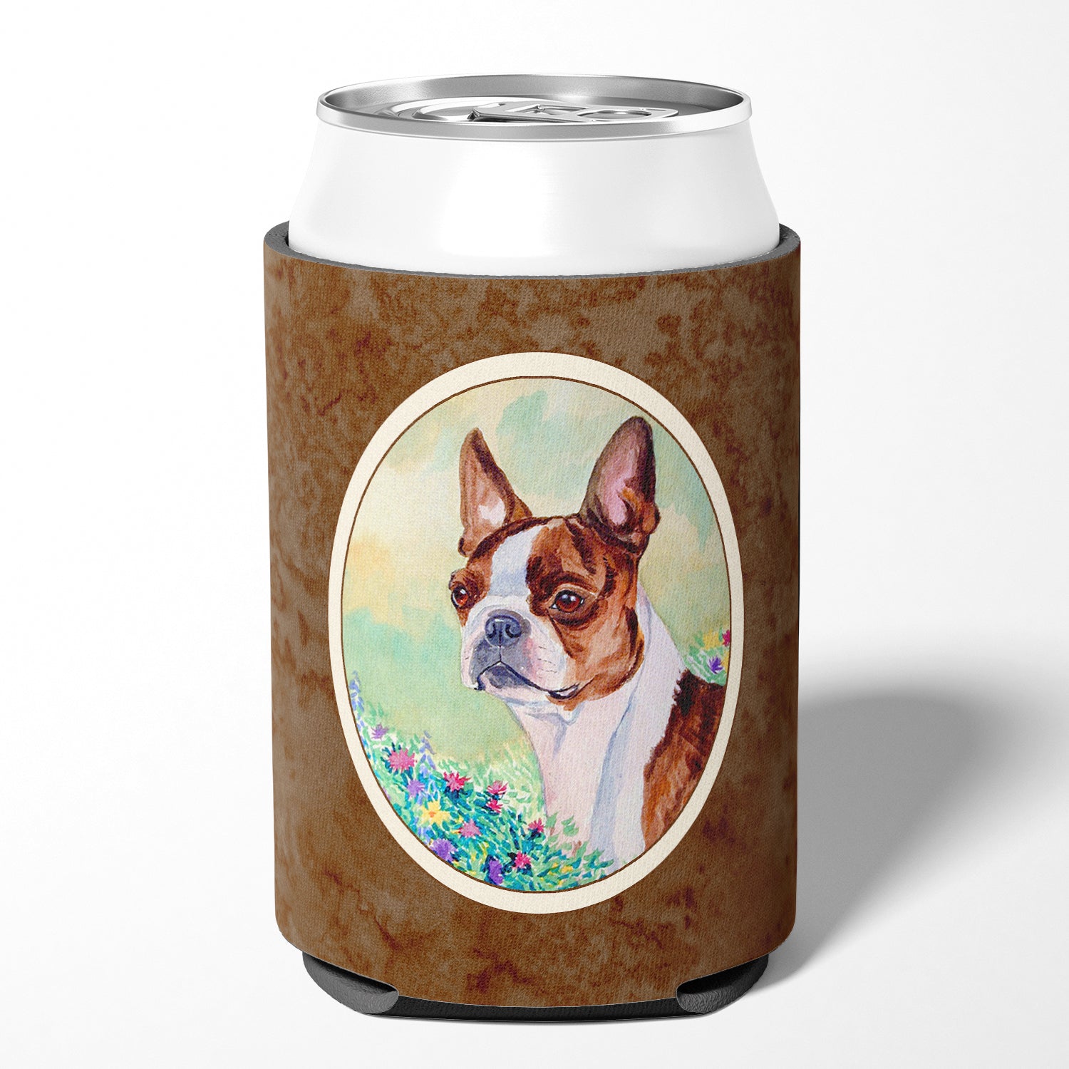 Red and White Boston Terrier Can or Bottle Hugger 7222CC