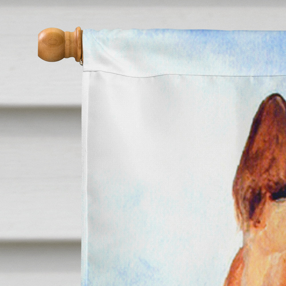 Red Basenji Flag Canvas House Size  the-store.com.