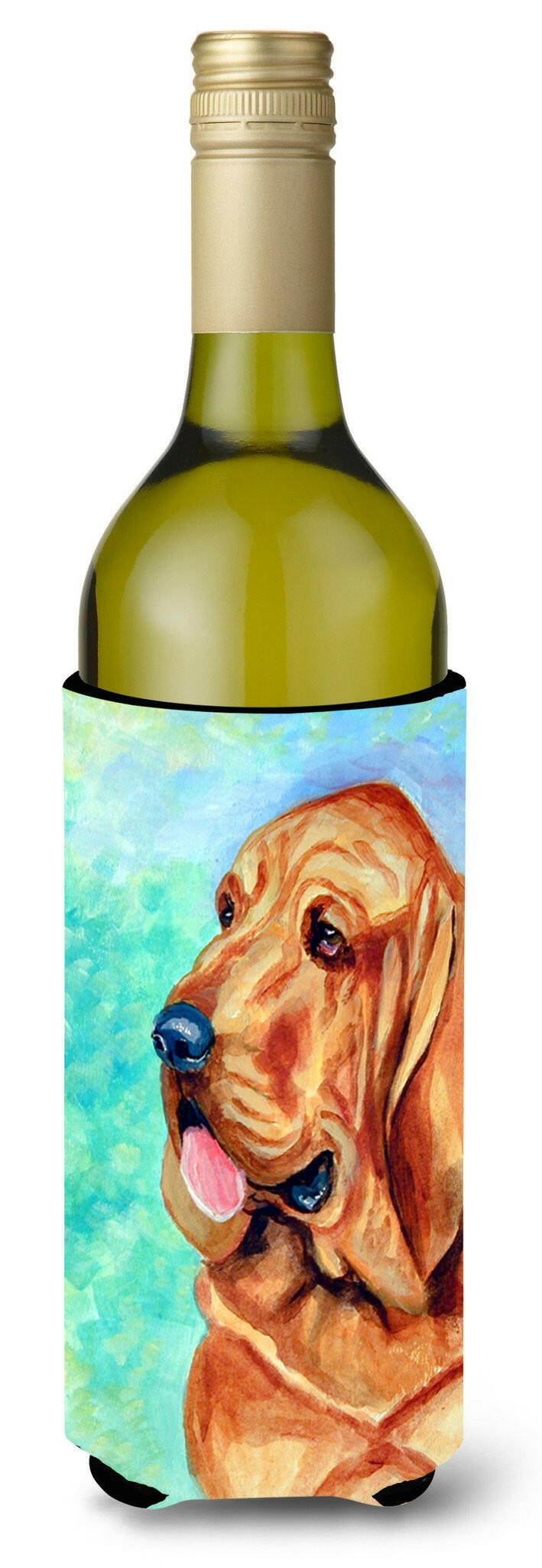 Bloodhound Wine Bottle Beverage Insulator Beverage Insulator Hugger 7224LITERK by Caroline&#39;s Treasures