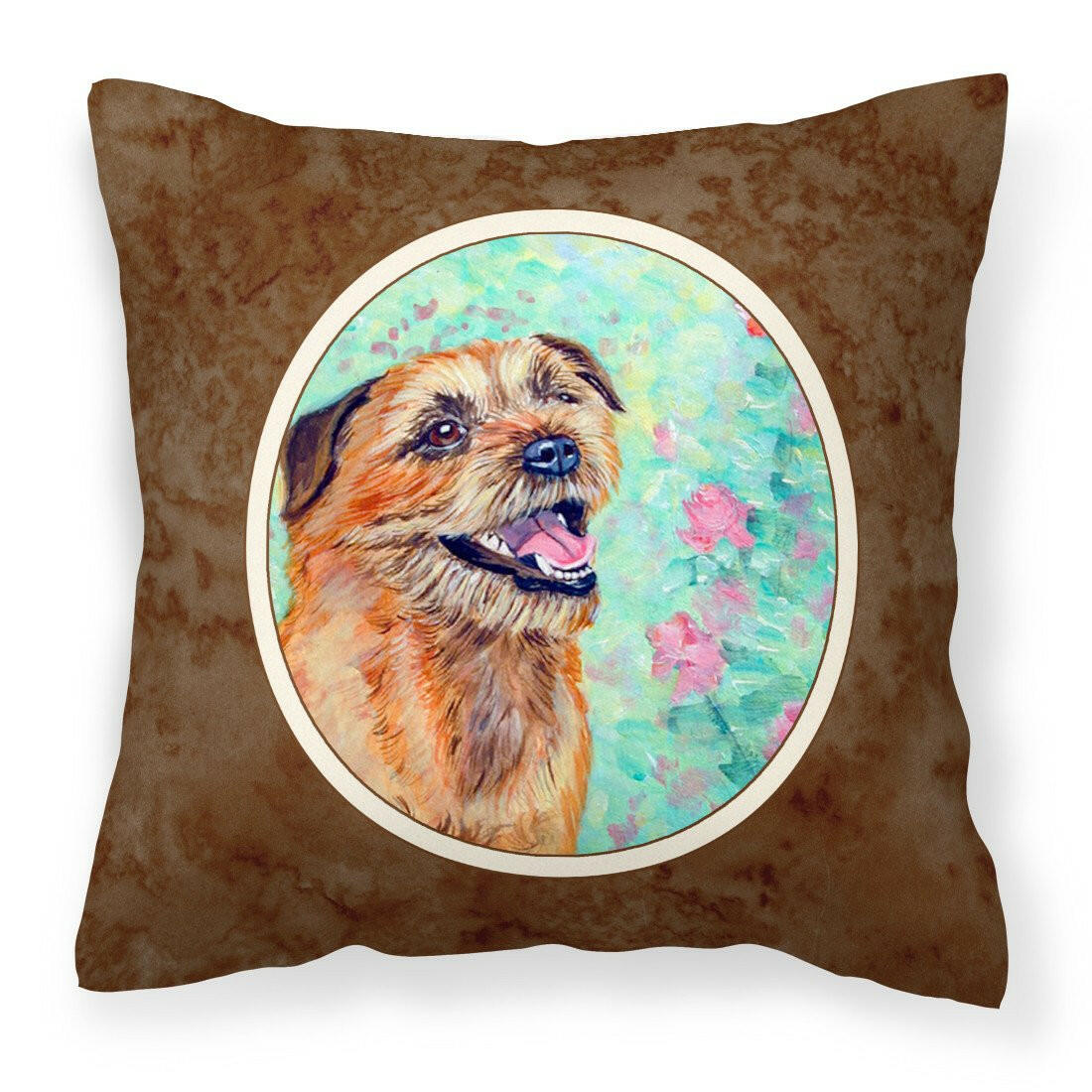 Border Terrier Fabric Decorative Pillow 7228PW1414 - the-store.com