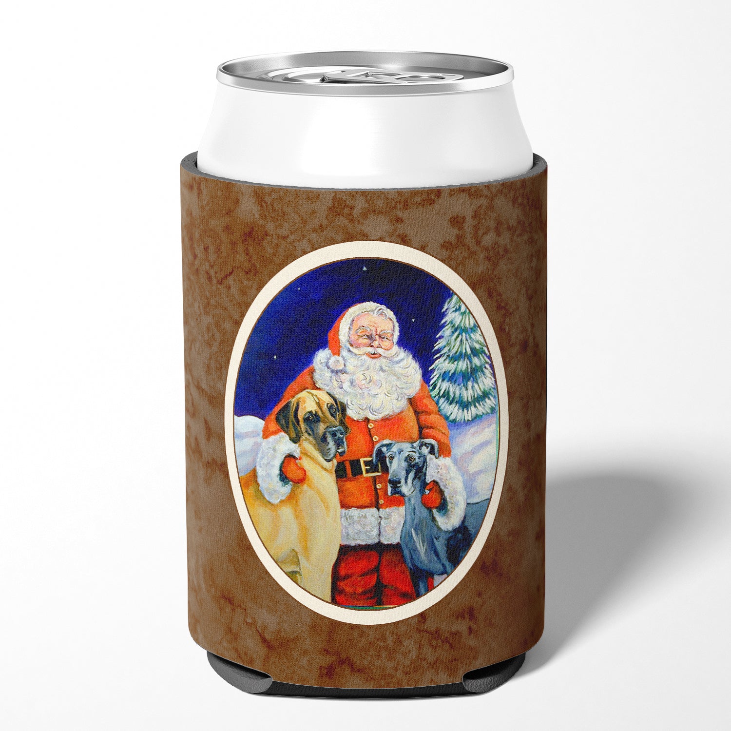 Santa Claus with Great Dane Can or Bottle Hugger 7232CC.