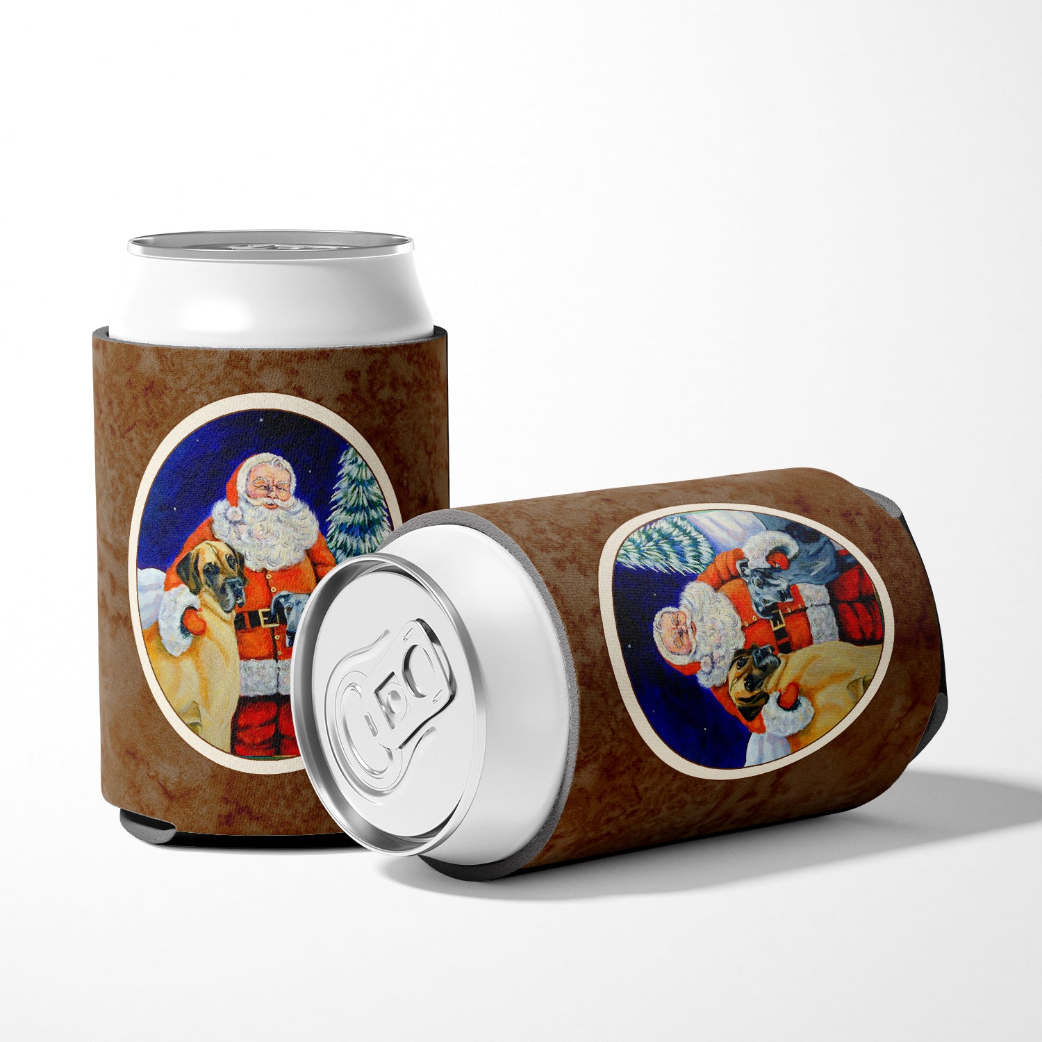 Santa Claus with Great Dane Can or Bottle Hugger 7232CC