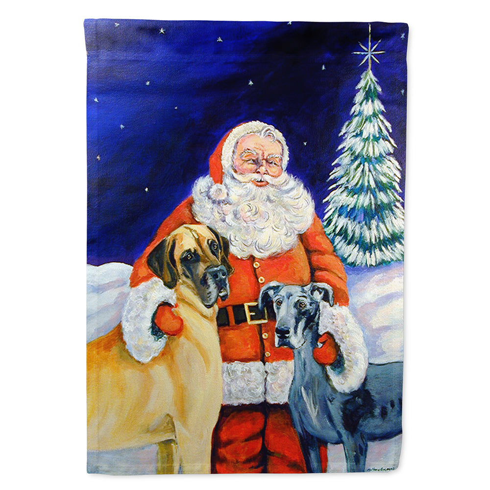 Santa Claus with Great Dane Flag Canvas House Size