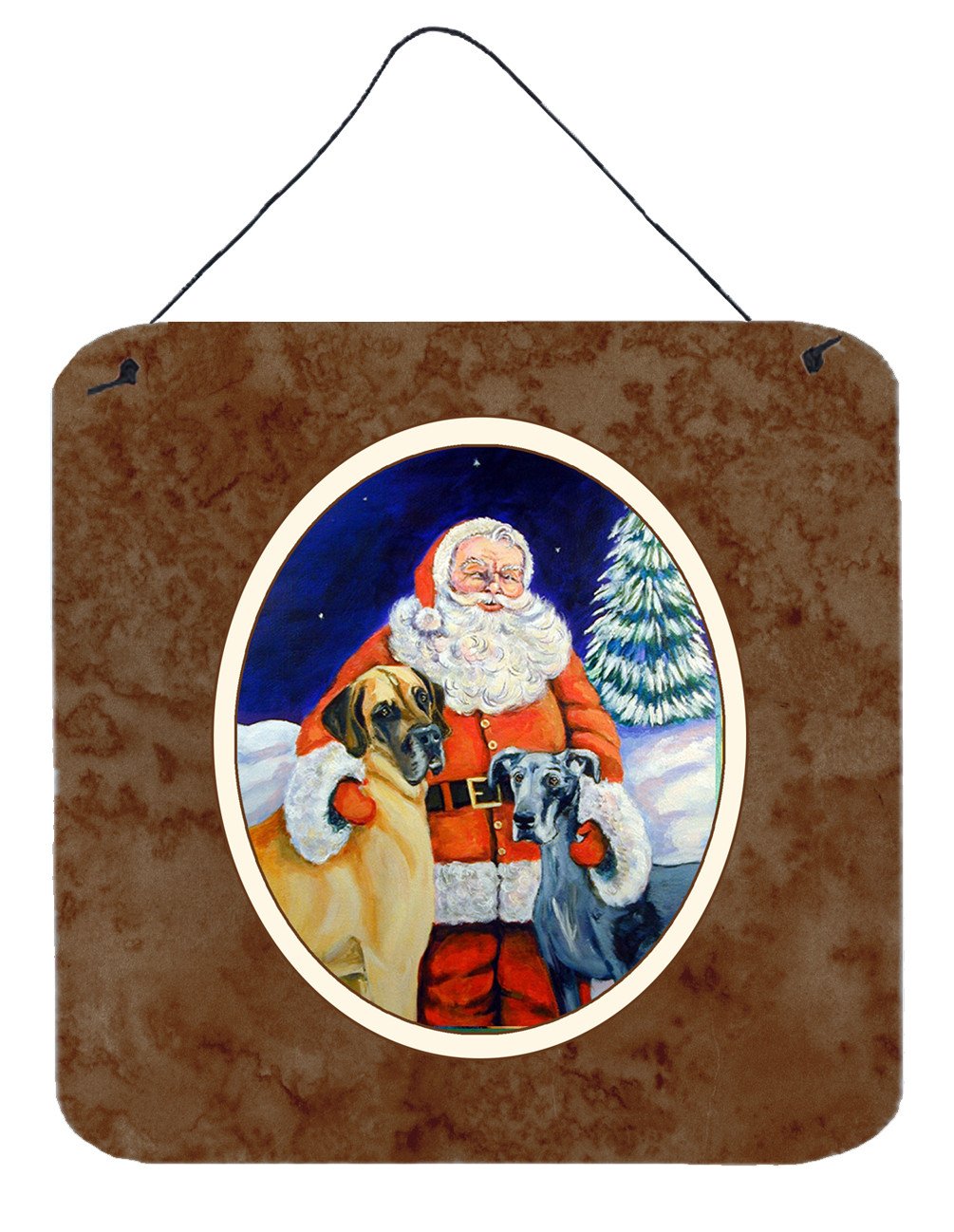 Santa Claus with Great Dane Wall or Door Hanging Prints 7232DS66 by Caroline's Treasures