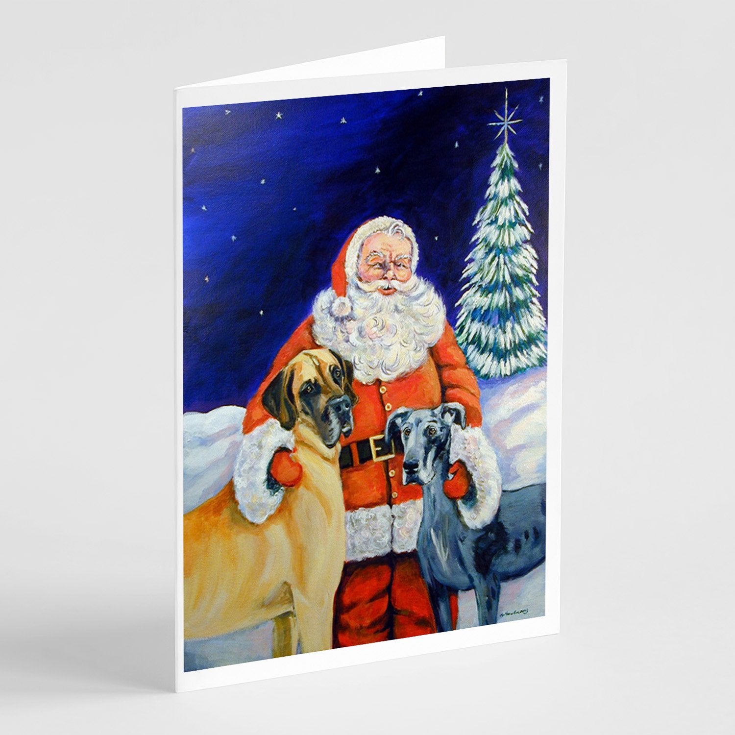 Buy this Santa Claus with Great Dane  Greeting Cards and Envelopes Pack of 8