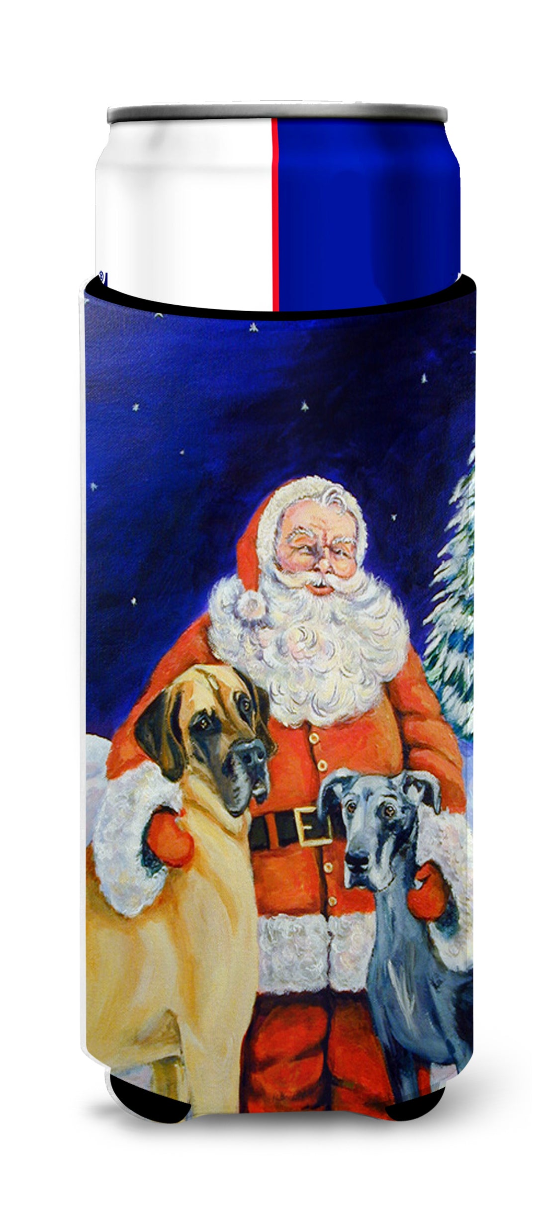 Santa Claus with Great Dane Ultra Beverage Insulators for slim cans 7232MUK