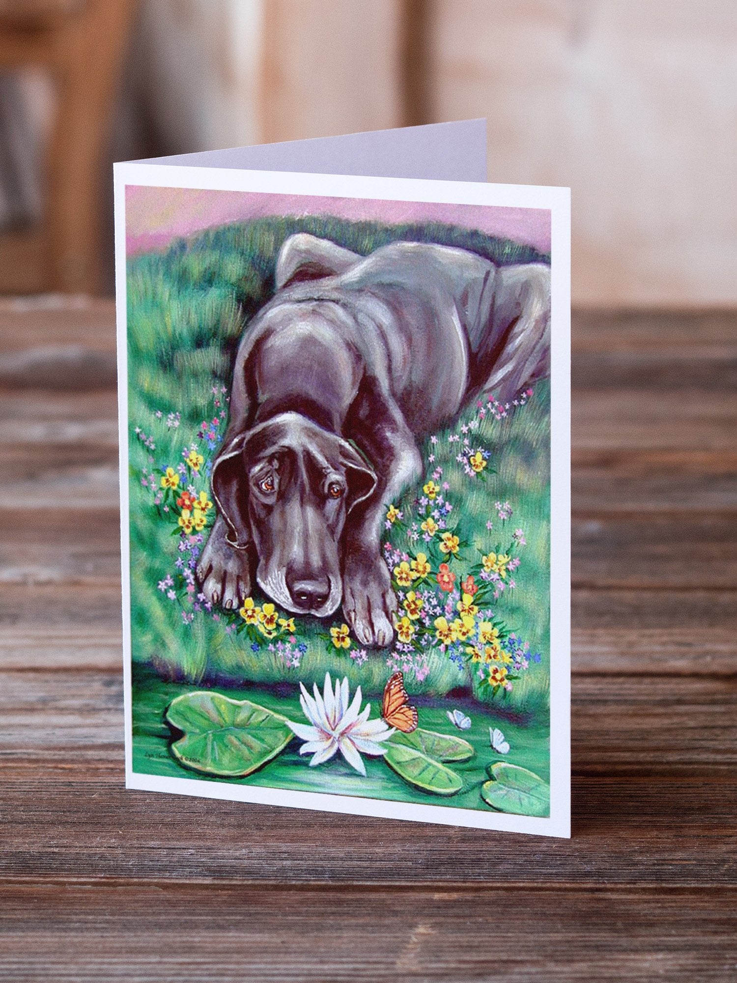 Blue Great Dane  Greeting Cards and Envelopes Pack of 8 - the-store.com