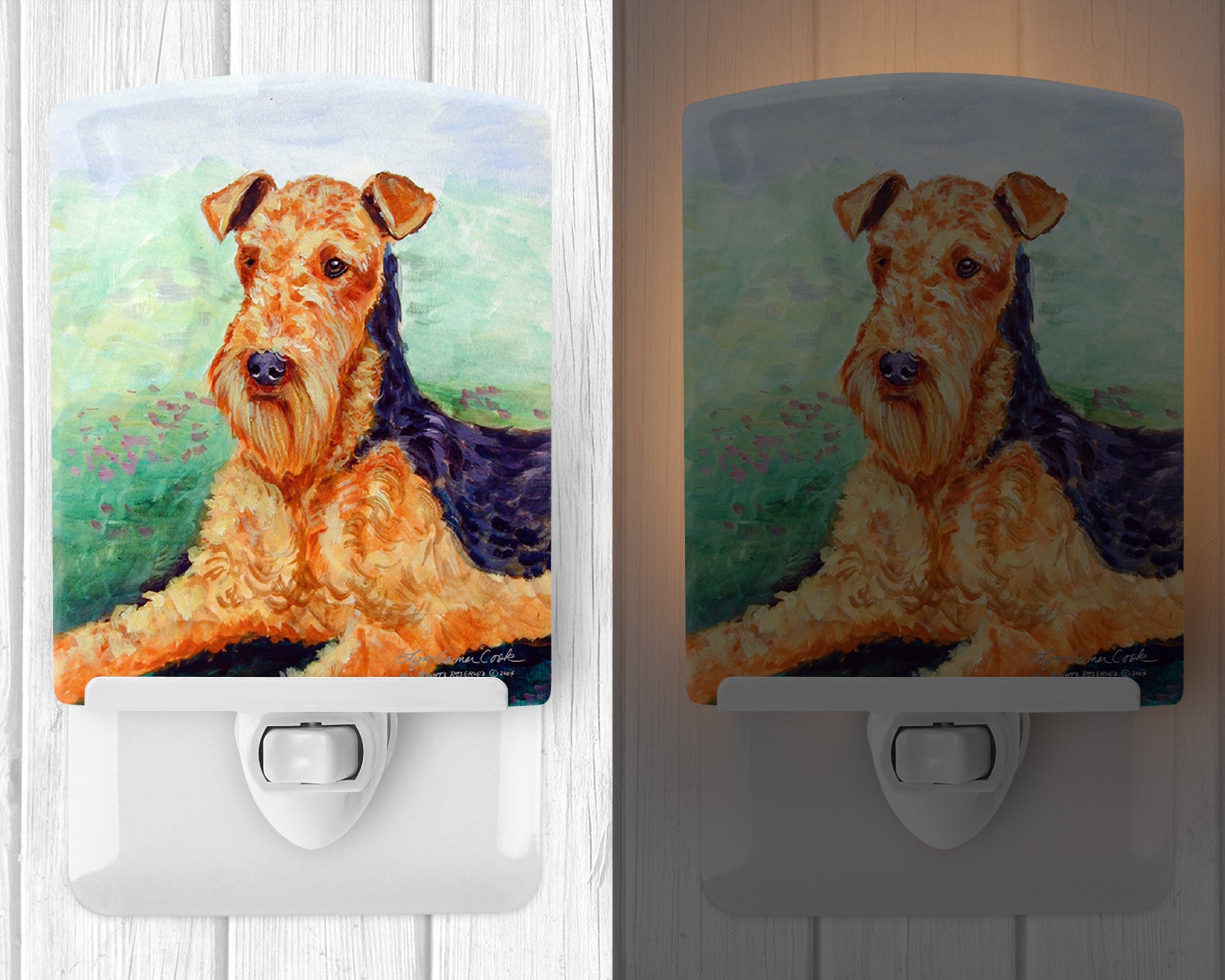 Airedale Terrier Ceramic Night Light 7239CNL - the-store.com